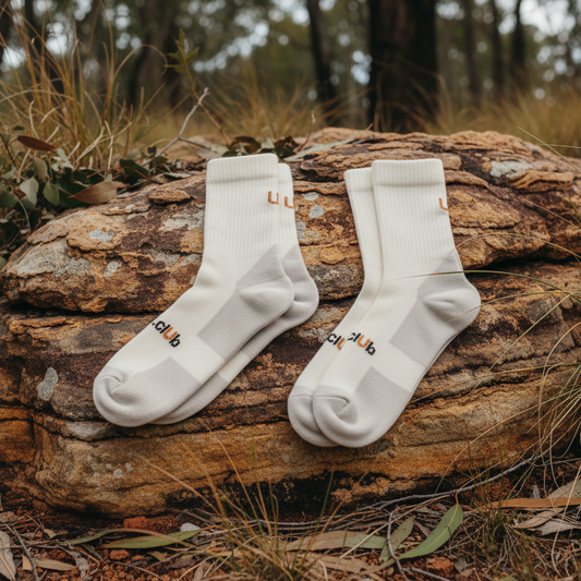 End of Summer Pack – 2 White Merino Socks