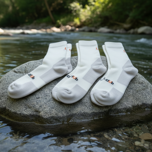 End of Summer Pack – 3 White Merino Socks
